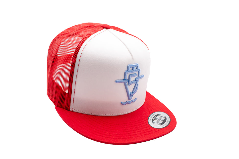 V5-Trucker Hat-Red White & Blue