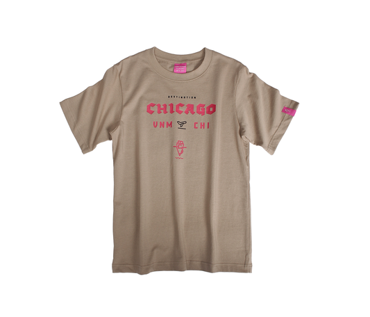 Destination Premium Cotton Brown Tee-Chicago