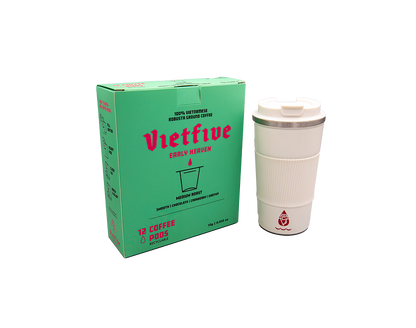 VietFive K-Cup Coffee Kit: Bold Vietnamese Robusta + Tumbler