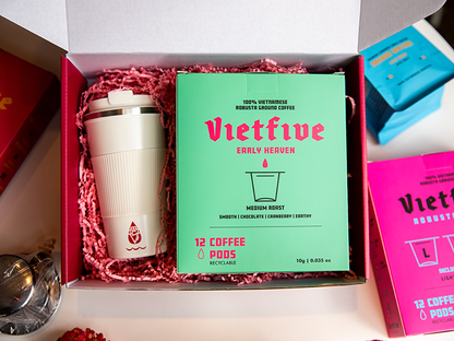 VietFive K-Cup Coffee Kit: Bold Vietnamese Robusta + Tumbler