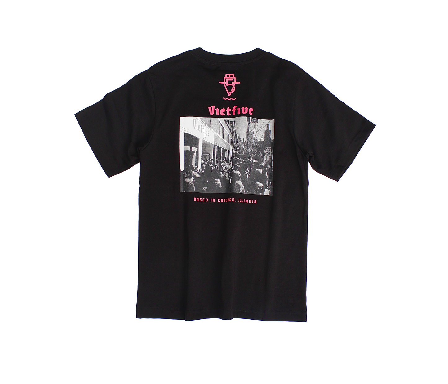 Destination Premium Cotton Black Tee-Chicago
