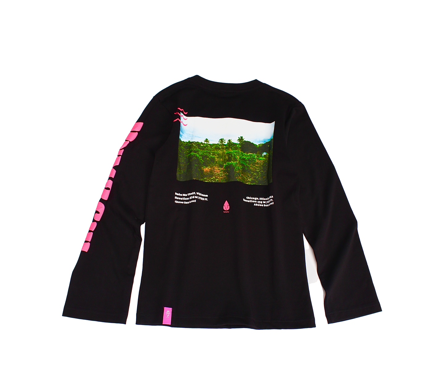 Destination Crew Premium Cotton Black Tee