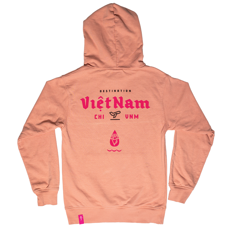 VietFive Destination Hoodie-Peach: Vietnam
